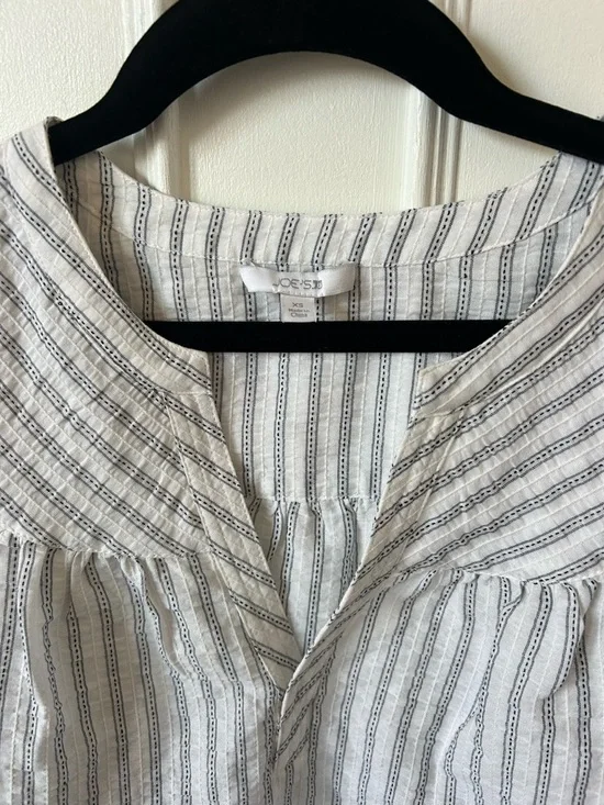 Joe's Jeans White Striped Peasant Blouse - Picture 3 of 4